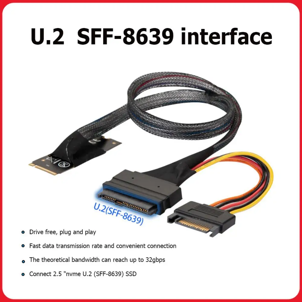 

M2TO8639 M.2 M-Key to U.2 SFF-8639 Interface Adapter Cable for 2.5 inch NVMe SSD