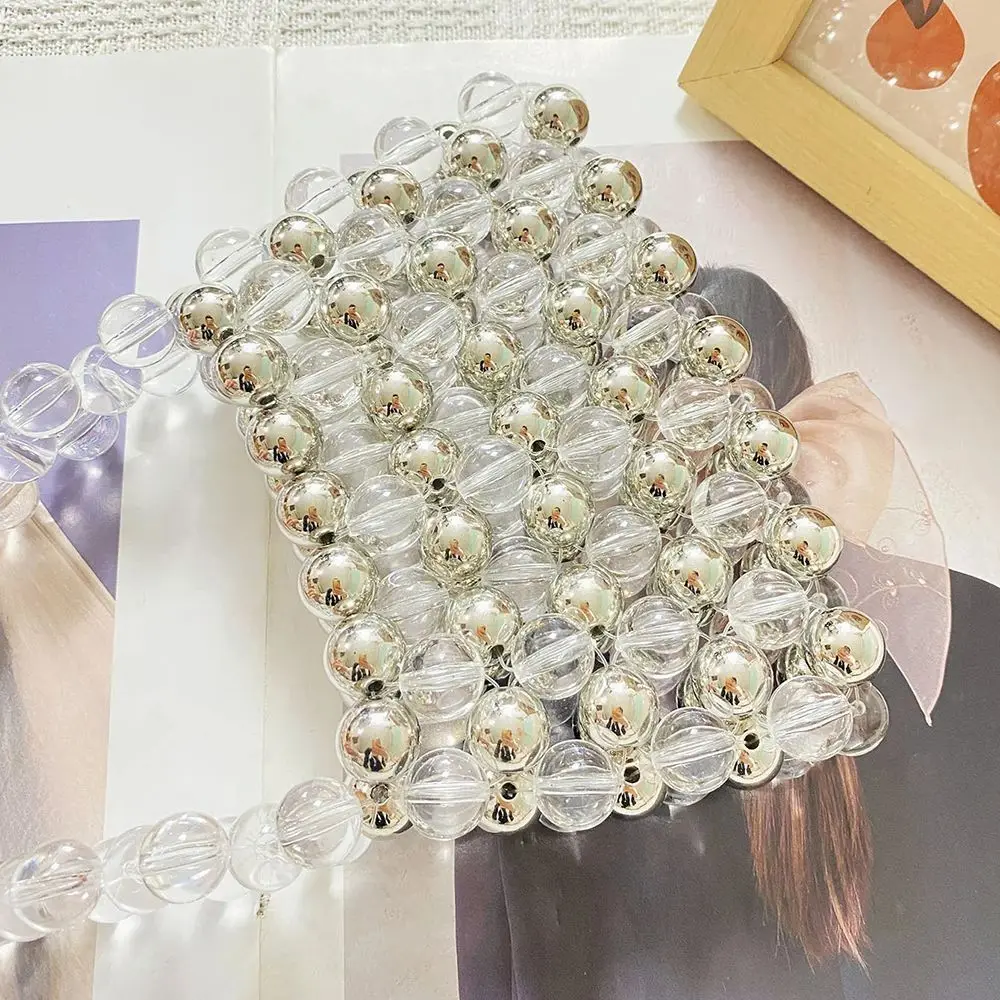 مطرز حقيبة من القماش المرأة 2025 صيف جديد الفرنسية كسول نمط شيك تصميم فضي شفاف الطازجة الحلو الاكريليك حقيبة يد الإناث