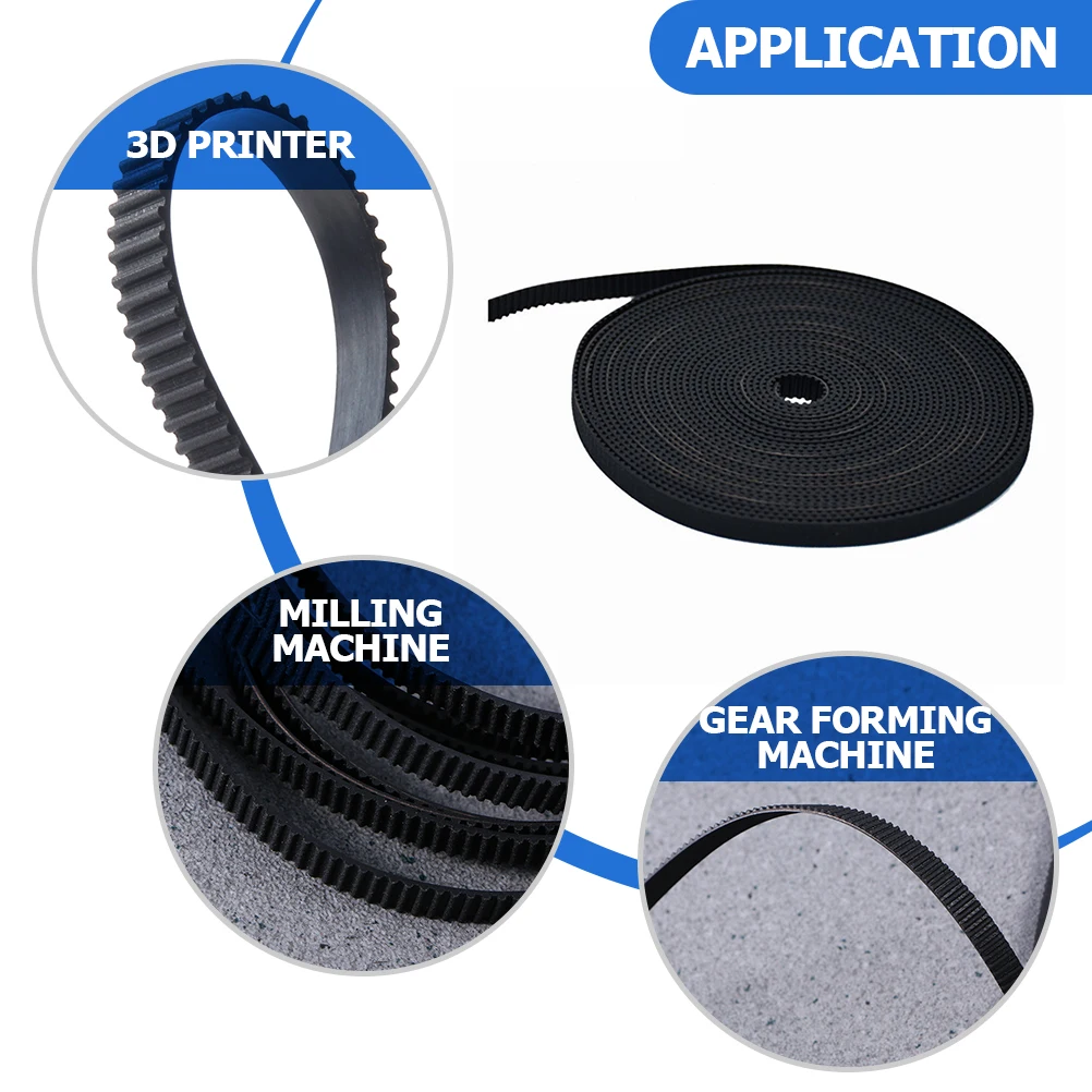 

6mm GT2 Rubber Timing for 3D Printer Replacement Anti-Slip Wear Resistant Synchronous Drive Transmission for CNC Hobbing Machine