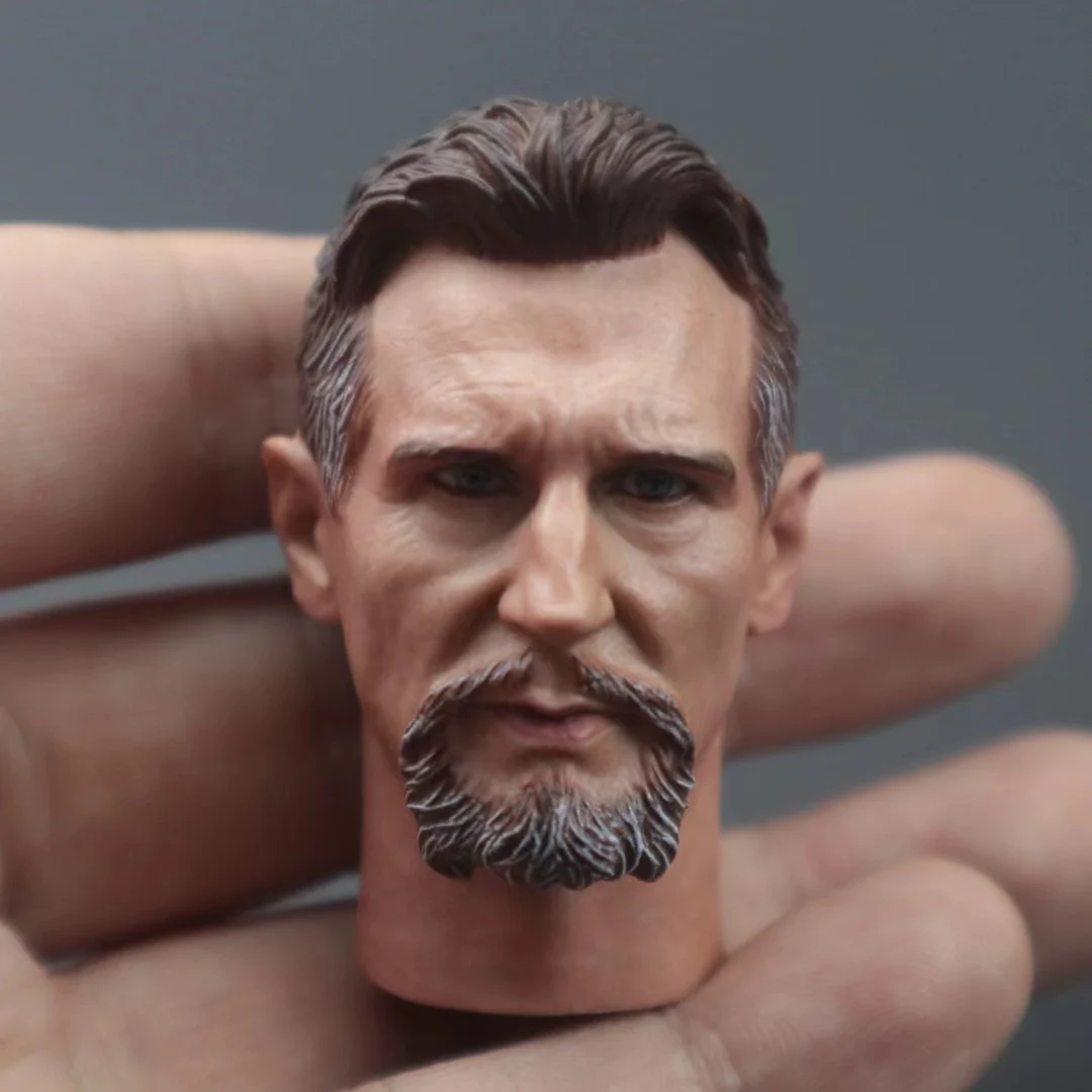 1/6 Ninja Master Liam Neeson Head Sculpt PVC Male Soldier Head Carving Model Fit 12'' Action Figure Body Dolls