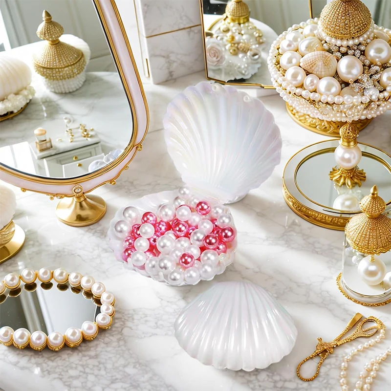 5/10Pcs Shell Shaped Candy Boxes Shining Colorful Seashell DIY Mermaid Birthday Party Baby Shower Decoration Wedding Gift Box