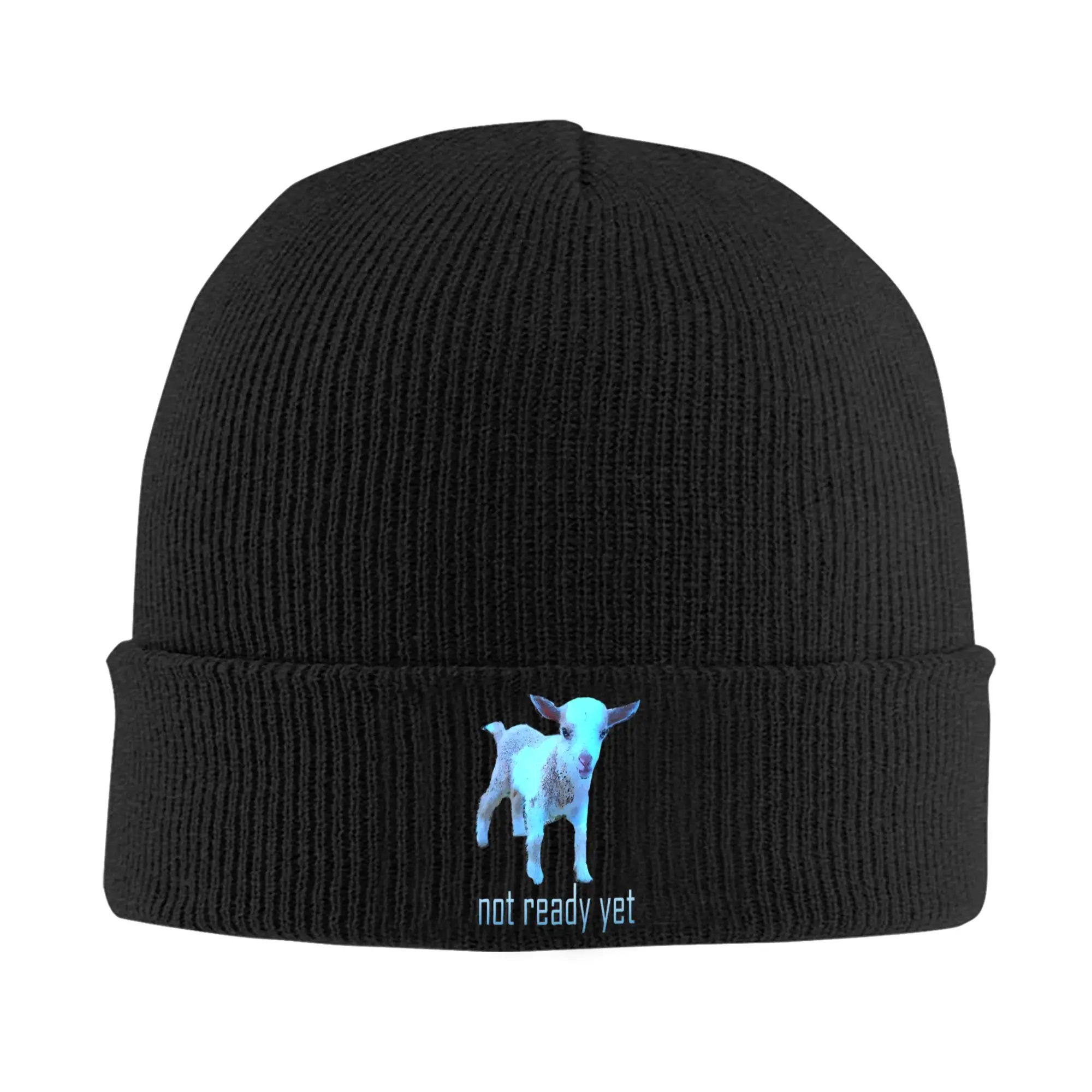 Severance Goat Not Ready Yet Knitted Hat Beanies Winter Hat Warm Acrylic Casual Lumon Industries Cap for Men Women Birthday Gift