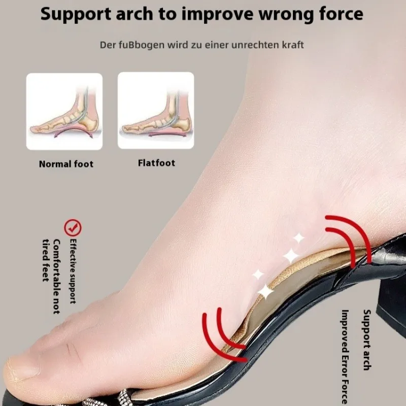 ผู้หญิงเจลรองเท้าส้นสูง Insoles Arch Support Anti-Fatigue Forefoot Cushion Shock Absorption Non-SLIP Foot Pads นุ่มใส่รองเท้าใหม่