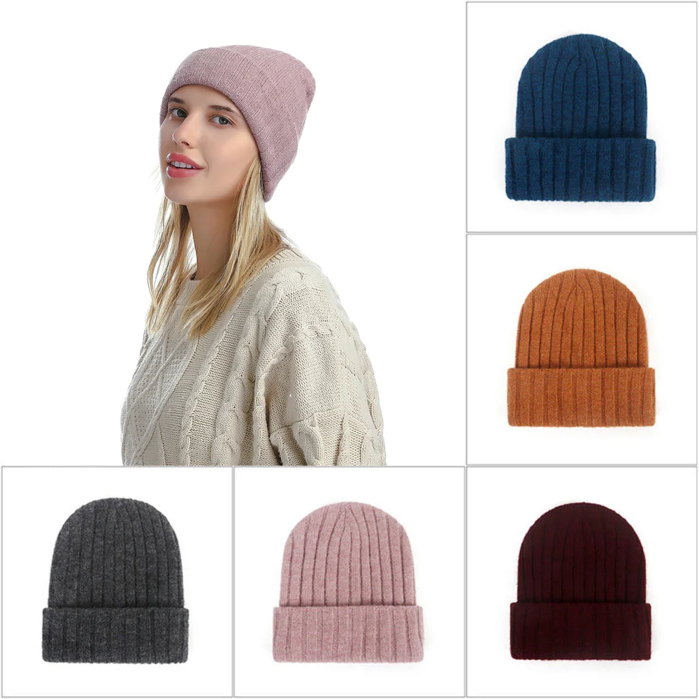 

Y2K Autumn Winter Unisex Knitted Thick Warm Wool Cap Hip-hop Elasticity Panama Knitting Cap Outdoor Women Men Pullover Basic Hat