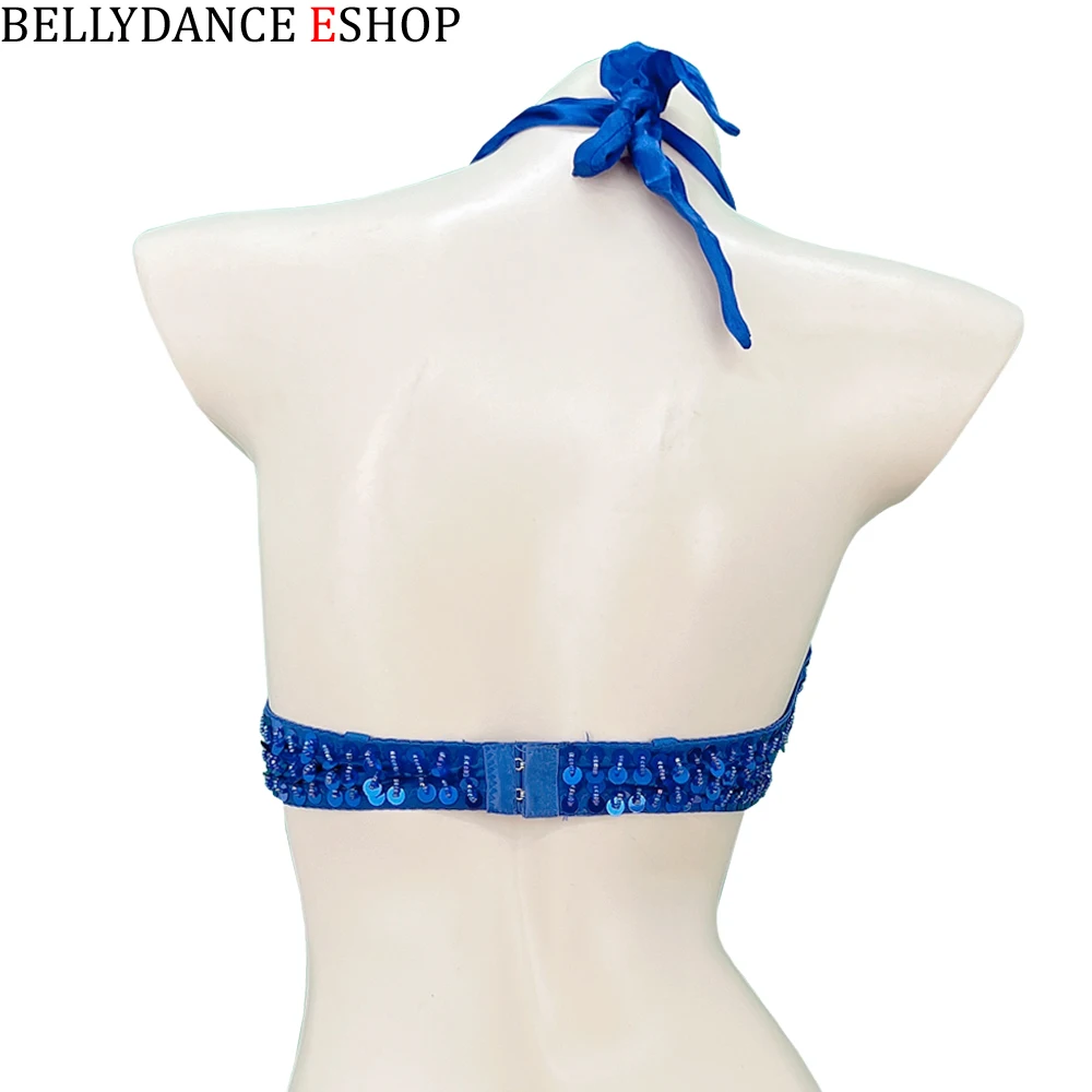 ปักเลื่อมแบบใหม่ Tassels Halter Bra Belly เต้นรำ Bra Tops Belly Dance Performance Bra สำหรับสตรี Club Party เทศกาล Rave เซ็กซี่ crop