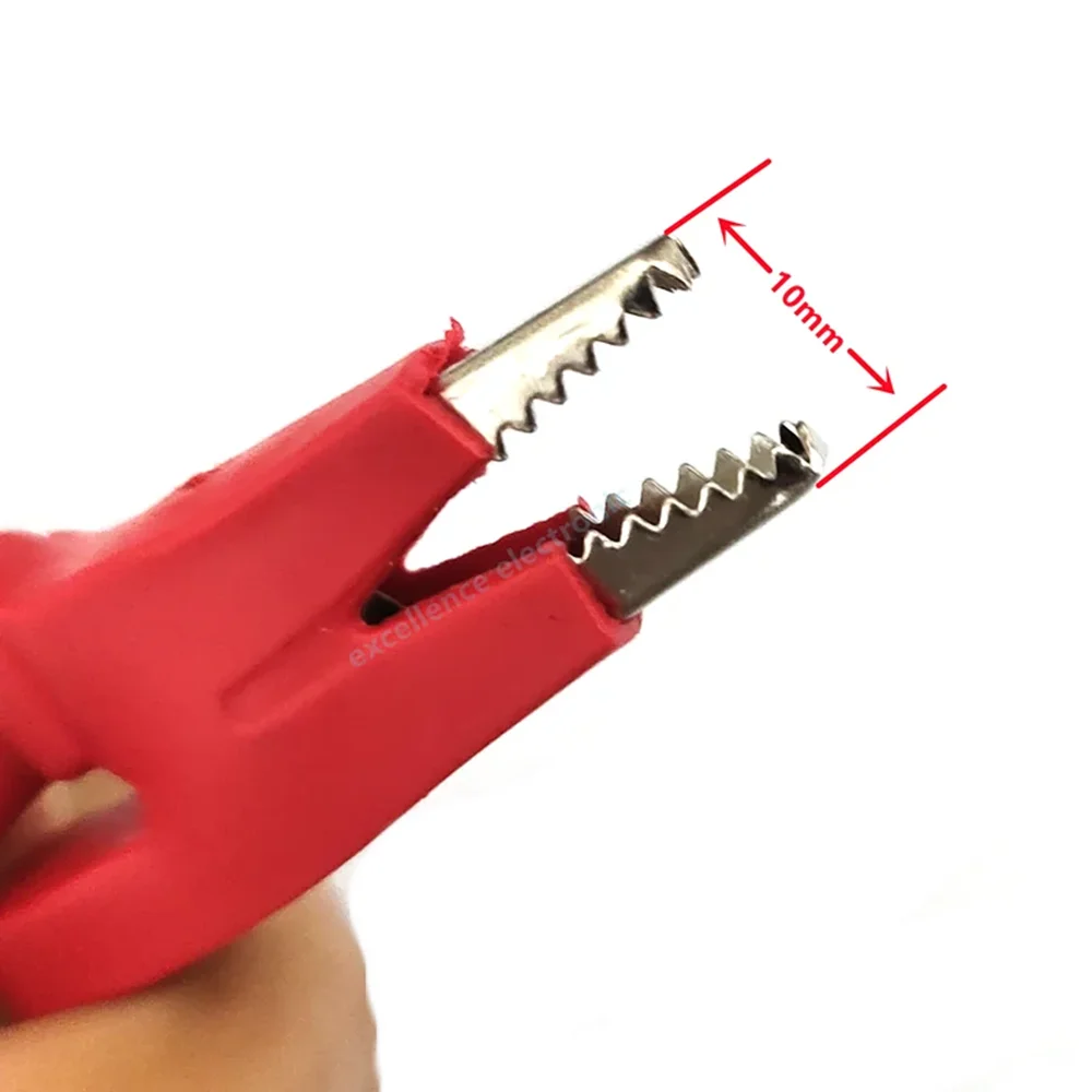 5Pcs 10mm Crocodile Clips with 4mm Banana Jack Socket, Electrical Test Clamp for Multimeter Power Testing
