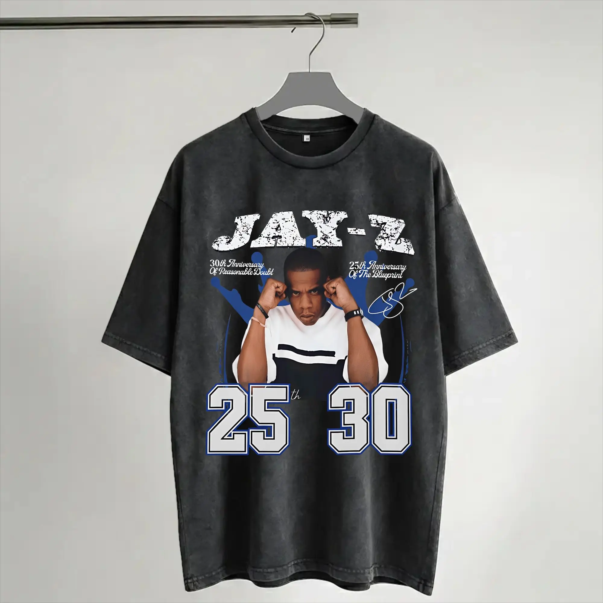 Jay Z 30th Reasonable Doubt 25th Blueprint JAŸ-Z 30 Tour  Apparel Washed T Shirt Men Women Streetwear Hip Hop T-Shirts