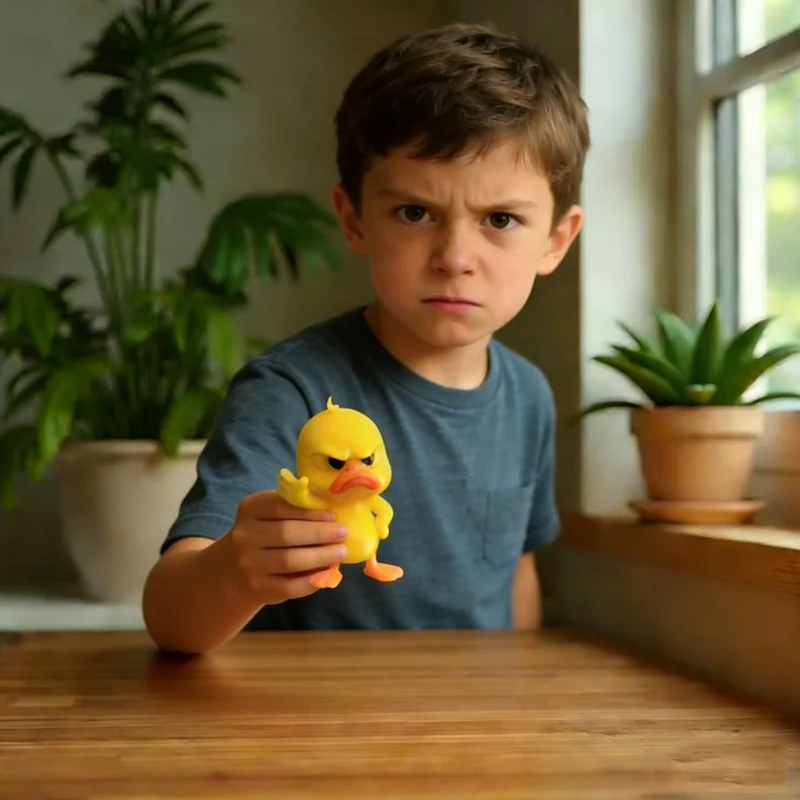 

1PCS Super Mini Angry Yellow Duck Statue Toy with Rejecting Gesture Cute Angry Expression for Home Offices Car Decors Toys Gifts