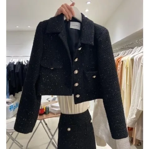 

Модный укороченный жакет в стиле Little Fragrance, свободный крой, весна-осень, новая корейская версия, женский модный топ