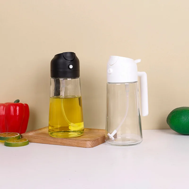 Oil Spray Pot Kitchen Household Spray Pour Dual-purpose Oil Spray Pot Atomizing Oil Spray Bottle Plastic Leak-proof Oil Tank Pot