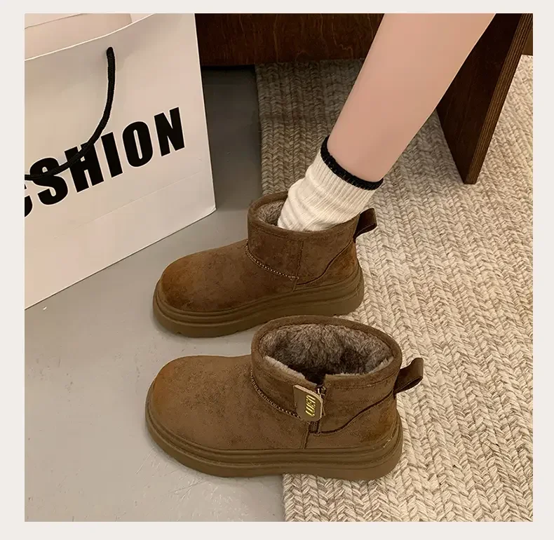 2024 inverno novas botas de neve multifuncionais femininas solas grossas antiderrapante mais cashmere quente rua casual botas de algodão curto