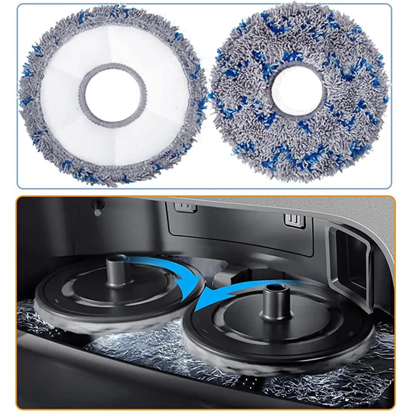 ABZA-16X بديل لـ Ecovacs T10 TURBO / Deebot X1 / OMNI / X1 TURBO مكنسة كهربائية ممسحة قماش قابلة للغسل أجزاء وسادات الممسحة