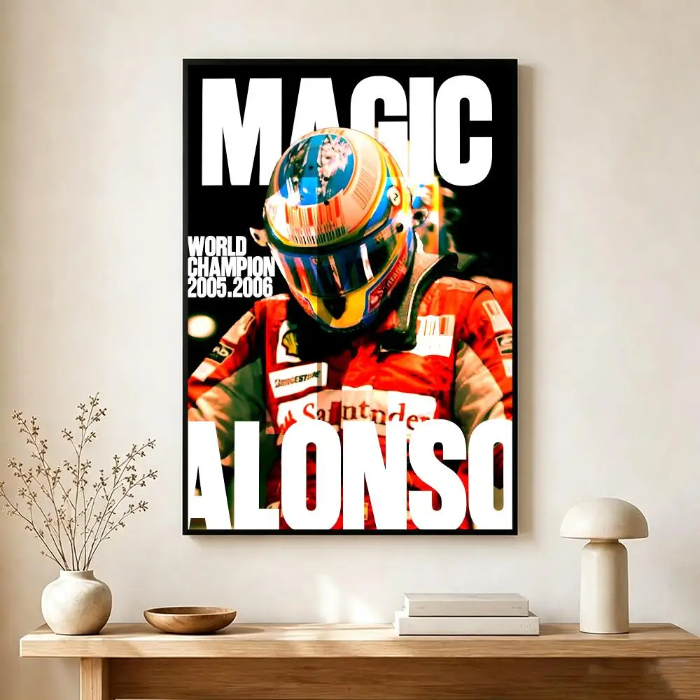 Racing Driver Fernando Alonso Poster Modern Home Decoration Interior Design & Contemporary Wall Art Collection