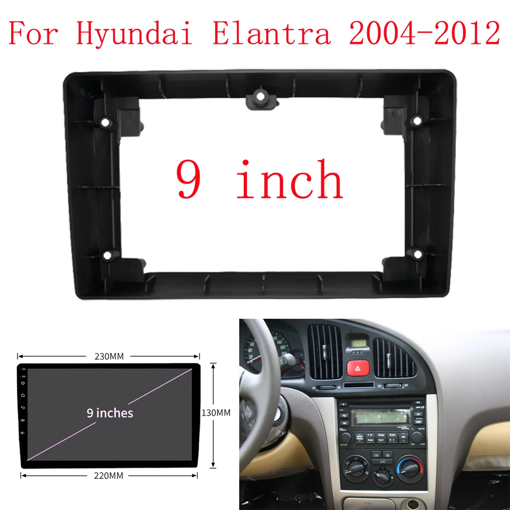 HAOCHEN 2DIN 9 Inch Car Fascia Frame Adapter For Hyundai Elantra 2004-2012 Android Radio Audio Dash Fitting Panel Kit