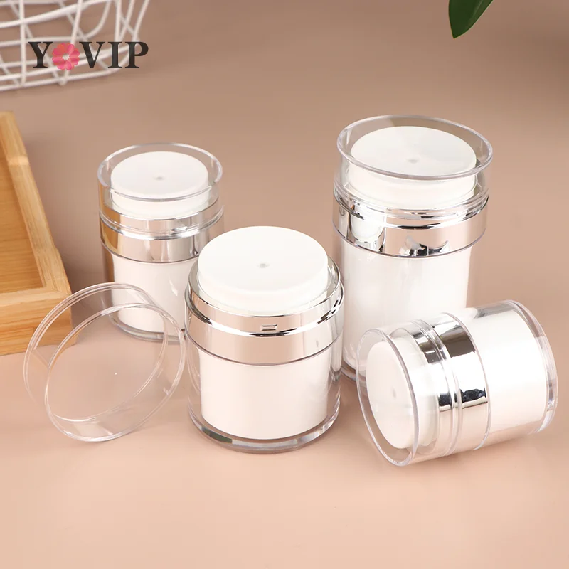 Airless Empty Pump Jar Refillable Pressed Creams Gels Lotions Dispenser Leak Proof Cosmetic Container Moisturizer Vacuum Bottle