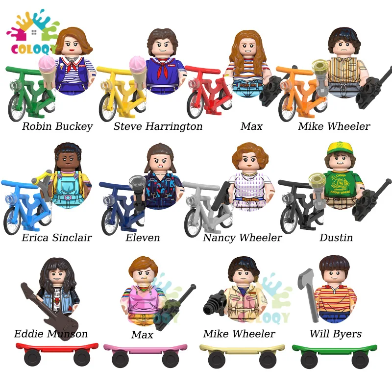 

Kids Toys Movie Building Blocks Eleven Demogorgon Mini Action Figures Bicycle Scooter Toys For Kids Christmas Gifts