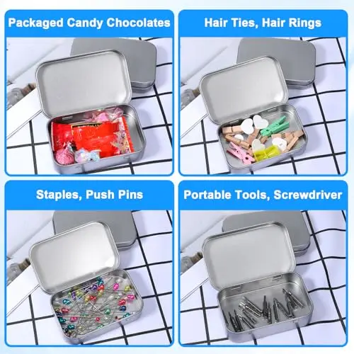 1–10 Stück Mini-Aufbewahrungsbox aus Metall, verzinnter Behälter mit Klappdeckel, Hochzeits-Schmuck-Pillendosen, tragbarer Kosmetik-Organizer – Detail 5