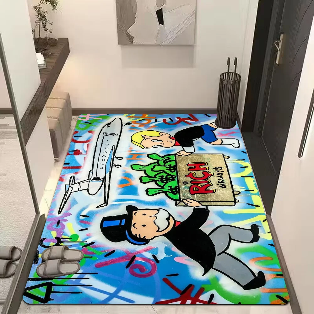 Cartoon Dollar Monopolys Hallway Carpet Washable Non-Slip Living Room Sofa Chairs Area Mat Kitchen Doormat Area Rug