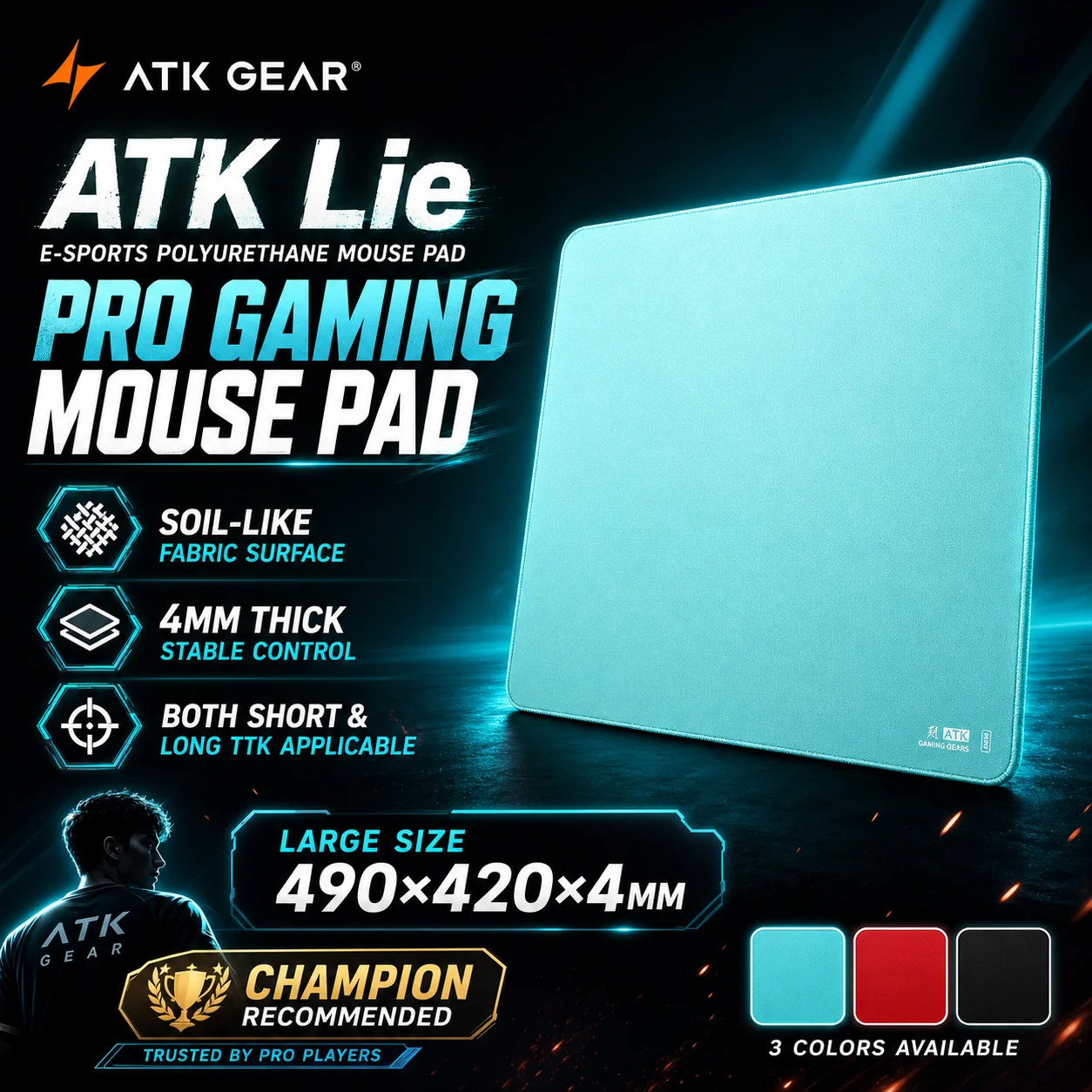 Fps Gaming Mouse - ATK Lie Gaming Mouse Pad Large