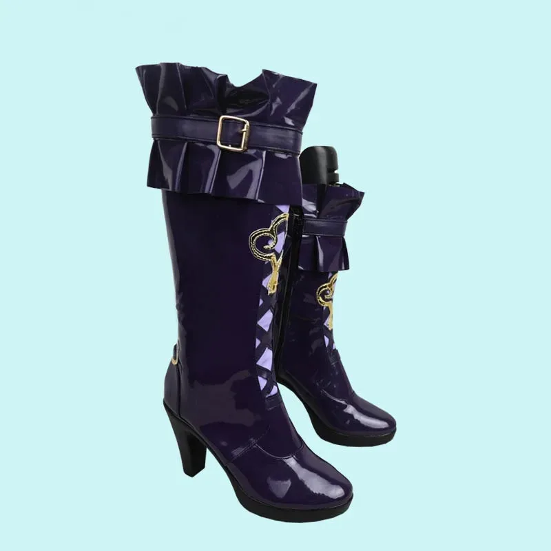 

Honkai Star Rail The Game Cosplay Shoes Herta Role Play Leather Boots Halloween Carnival Party Props For Women Menx;8'm6,