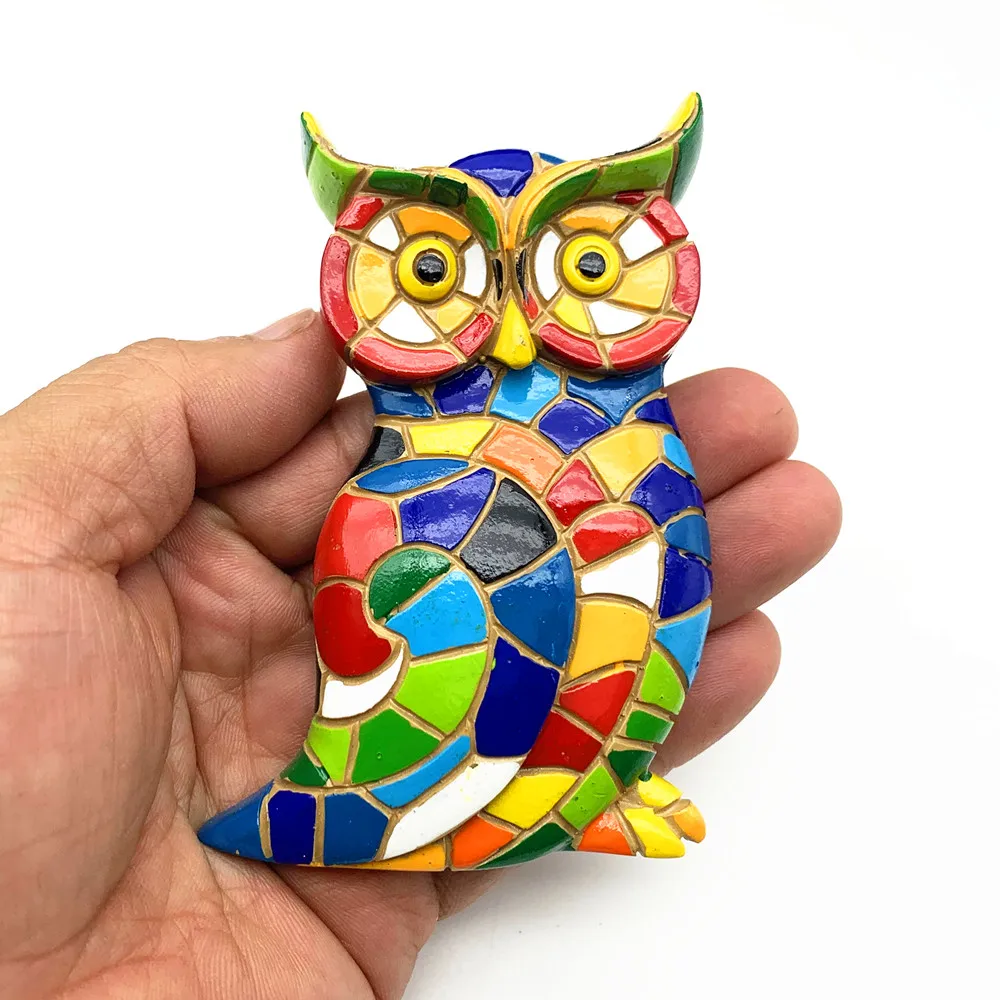 3D Colour Resin Mosaic Animals Owl Lizard Elephant Refrigerator Magnetic Tourist Souvenirs Stickers,Home & Kitchen Fridge Magnet