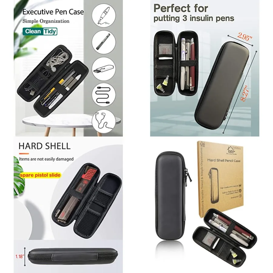 

Тонкий пенал для взрослых, путешественников, инсулина, небольшой пенал для путешествий, твердый корпус, простой тонкий водонепроницаемый чехол для ручек, органайзер Bo
