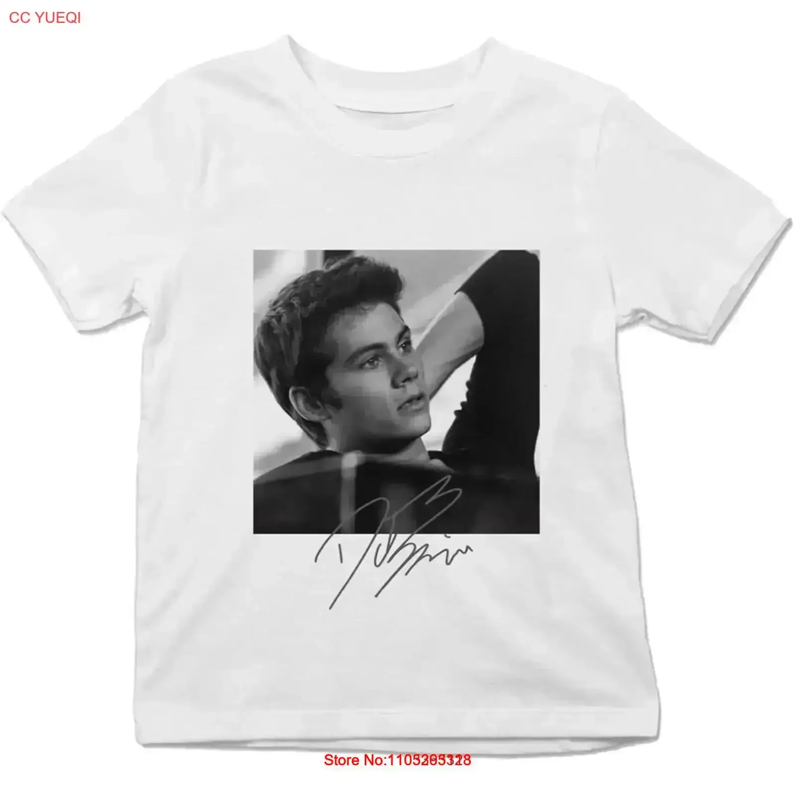 Camiseta con la firma del famoso actor Dylan O Brien, blanca, S 5XL 1P0860, vintage, lavada, gráfico versátil, estilo vintage para hombre, suave y a la moda