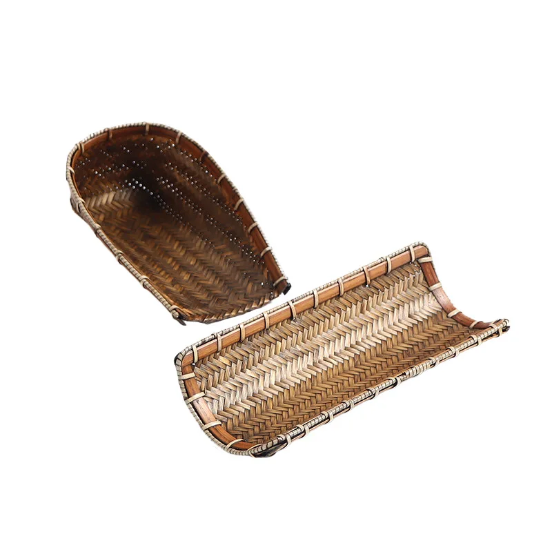 Hand-woven bamboo tea, bamboo-woven small dustpan to enjoy tea lotus