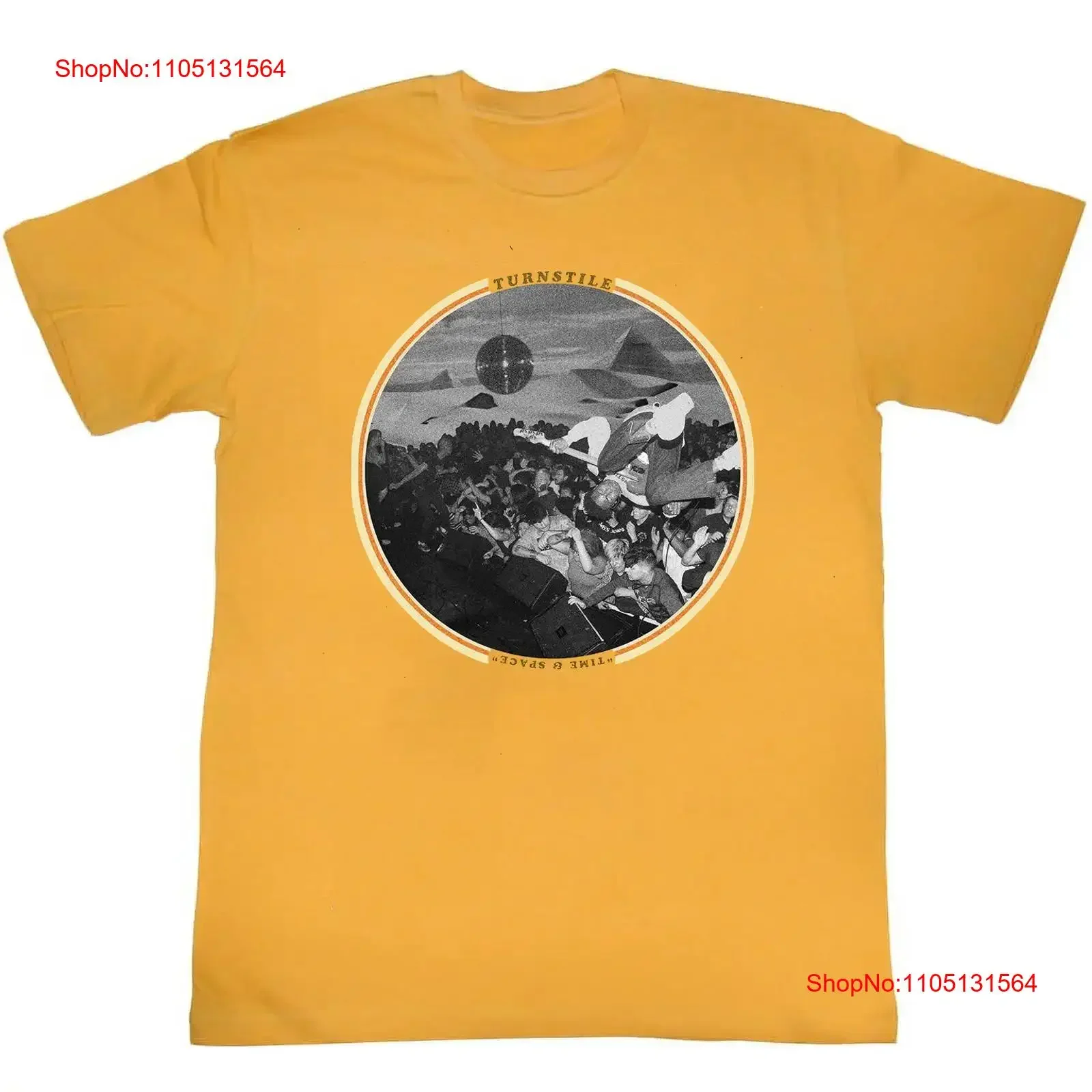 

Turnstile Band Time Space Yellow Cotton T Shirt Full Size S 5XL vintage Washed homme designer clothes Soft streetwear