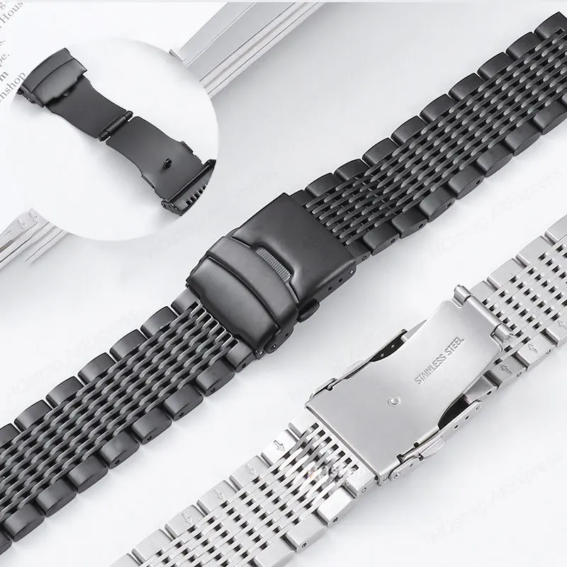 Massives Metallband 18mm 20mm 22mm 24mm Edelstahl armband Universal armband für Samsung Uhr 4/5/3 Gürtel für Seiko Armband – Detail 2