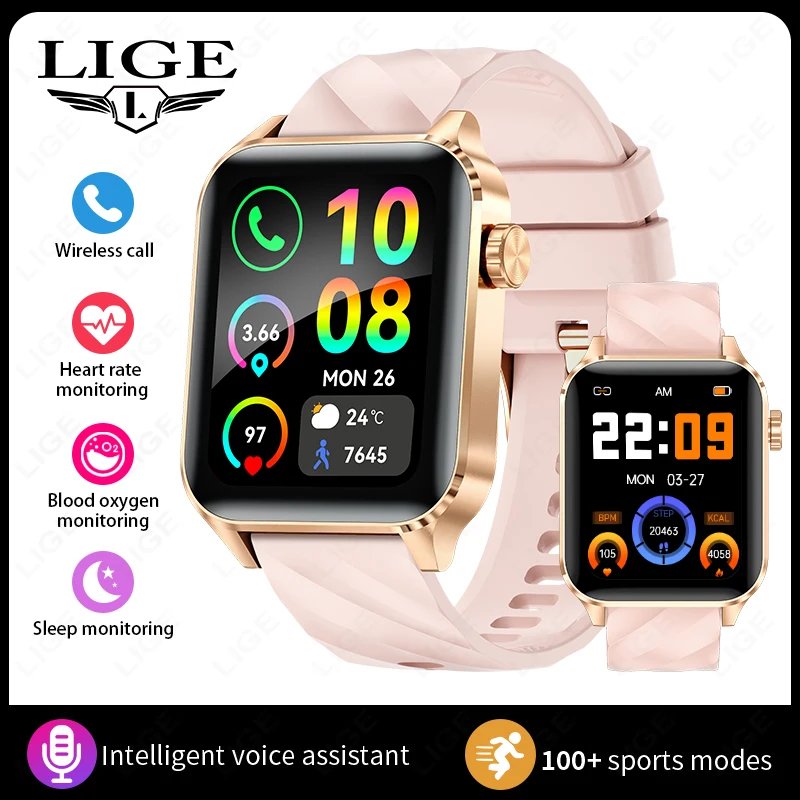 

LIGE Smart Watch Luxury Women's Sports Fitness Tracker Sleep Monitoring Bluetooth Call Message Clearance Sale Men's Smartwatch
