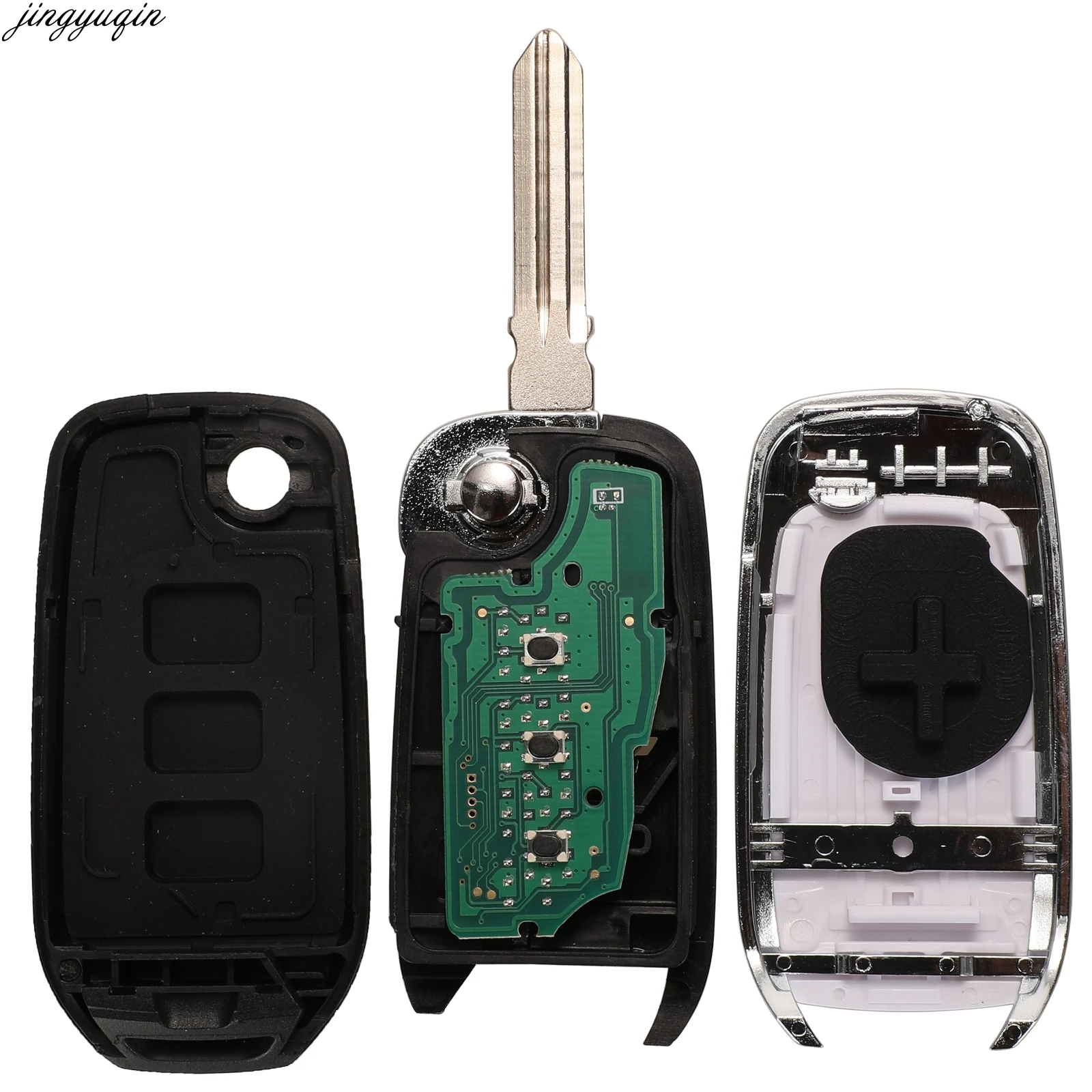 Jingyuqin Remote Control Flip Car Key 433MHz 4A Chip For Renault Kadjar Captur Megane 3 Symbol HU138TE VAC102 2/3 Buttons