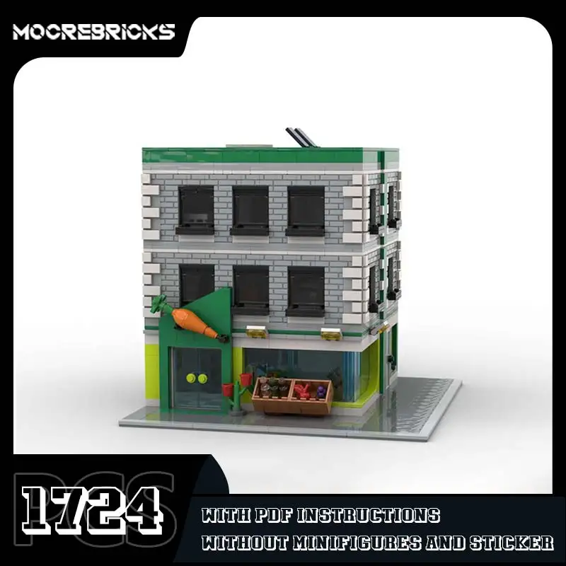 Bloques de construcción MOC para niños, tienda de comestibles para armar juguete de ladrillos, serie City Modular Architecture, ideal para regalo