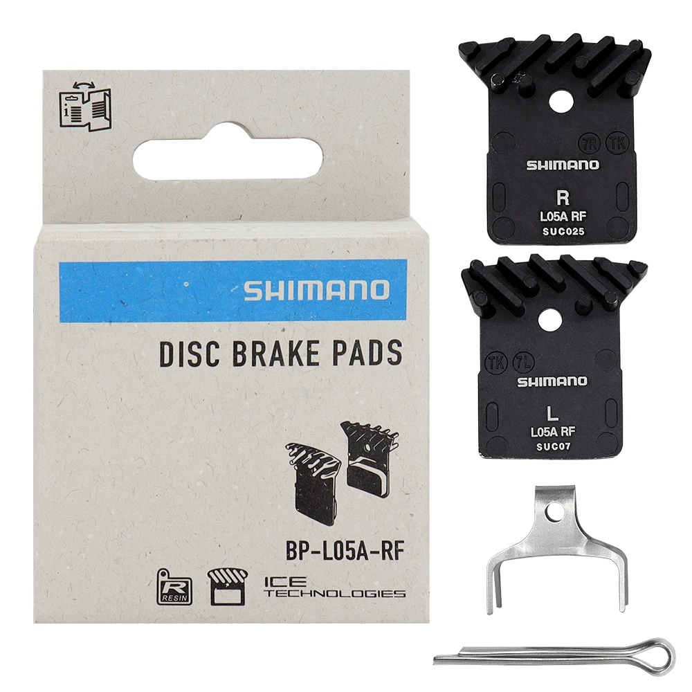 SHIMANO L05A Disc Brake Pads Resin with Fin for MTB Road Bike Compatible SLX DEORE XT M8100 M7100 R9150 R7100 R8050 R7000