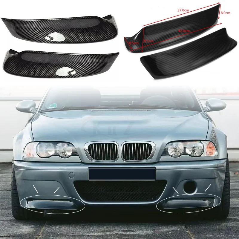 

A Pair Car Front Bumper Splitters Diffuser Spoiler Splitter Lip Guard Lip For BMW E46 1999-2006 2001 M3 Carbon Fiber CSL Style
