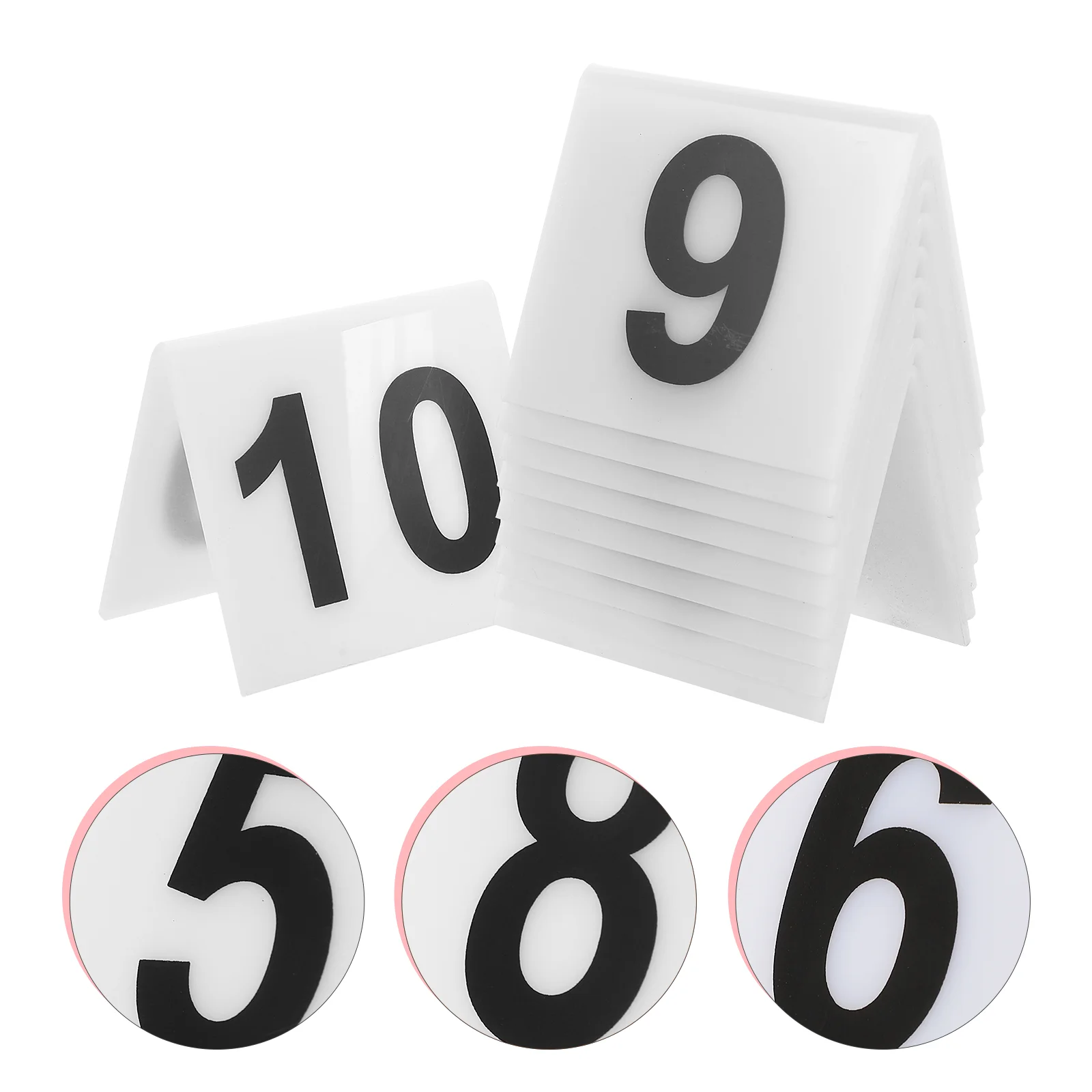 10 Pcs Number Plate Floor Marker Game Supplies Emblems Table Multi-function Numbers Acrylic Compact Sign