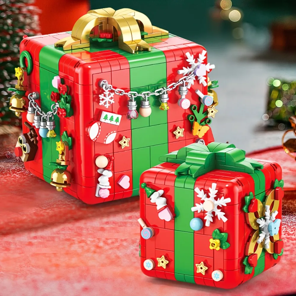 

Набор рождественских строительных блоков, коробка-сюрприз, домик с подсветкой и звуком, совместимый с рождественским подарком основных брендов для взрослых и детей