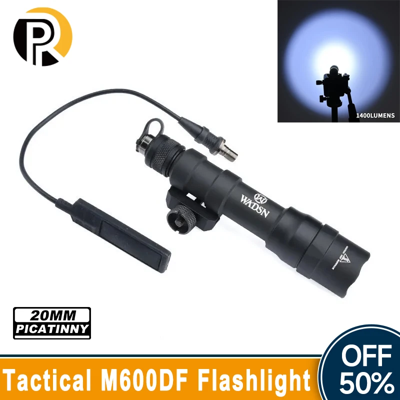 WADSN Tactical M600 M600DF Flashlight 1400 Lumens High Power LED Lamp Airsoft Hunting Weapon Scout Light With Pressure Switch