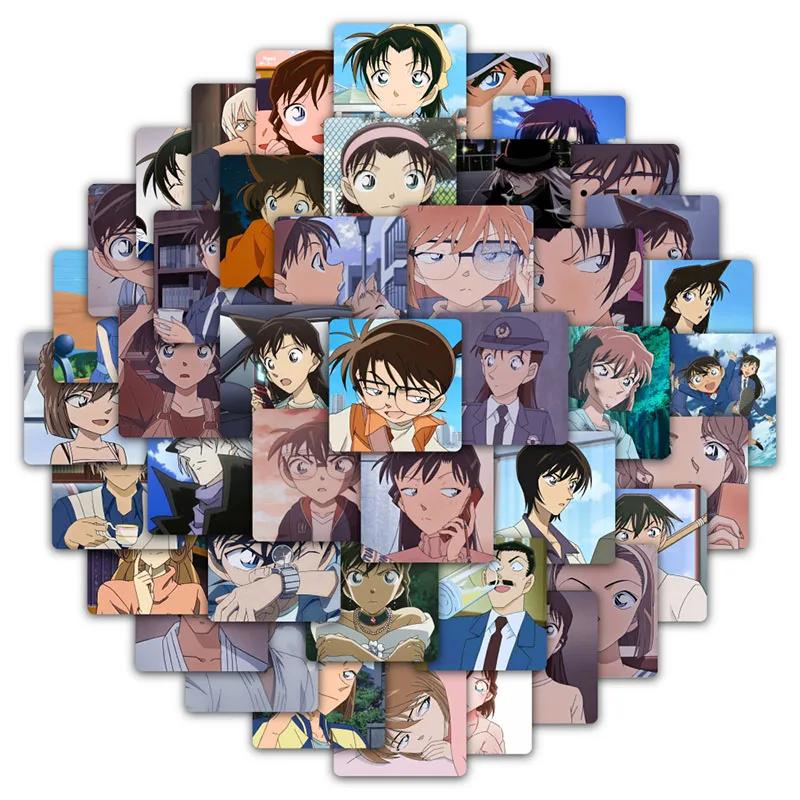 Bandai 59PCS Detective Conan DIY Stickers Phone Trunk Refrigerator Waterproof Anime Stickers Anime Figure Image Toys Sticker