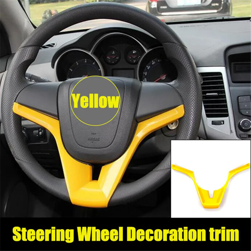 Car Accessories Fit for Chevrolet Cruze Sonic Trax Tracker Steering Wheel Chrome Trim Cover Insert Sticker