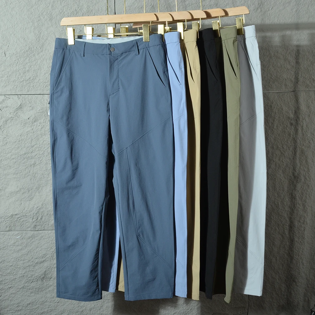 

Мужские уличные повседневные легкие брюки прямого кроя длиной 7/8 для весны и осени, быстросохнущие, водонепроницаемые, трехмерные