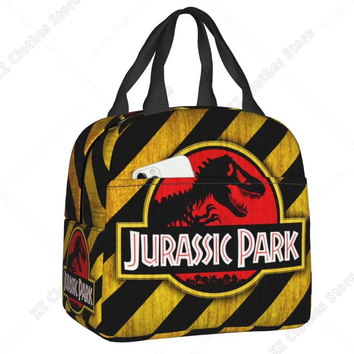 Boîte à déjeuner réutilisable Jurassic Park pour femmes, imperméable, motif dinosaure, sac à déjeuner isotherme pour nourriture, pour écoliers et étudiants