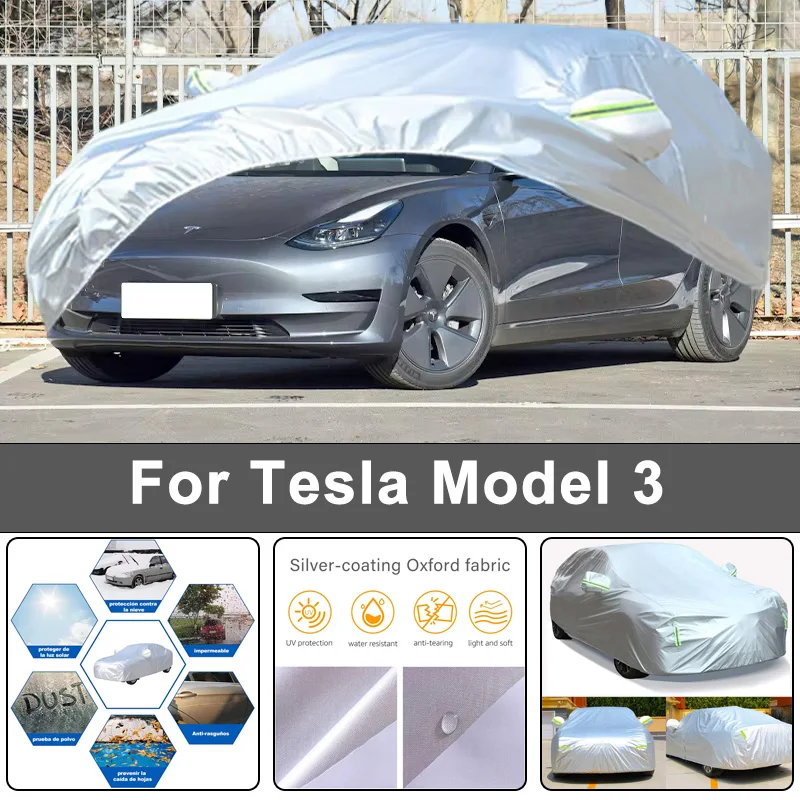 

For Tesla Model 3 Outdoor Protection Full Car Covers Snow Cover Sunshade Waterproof Dustproof Exterior Car Accessories