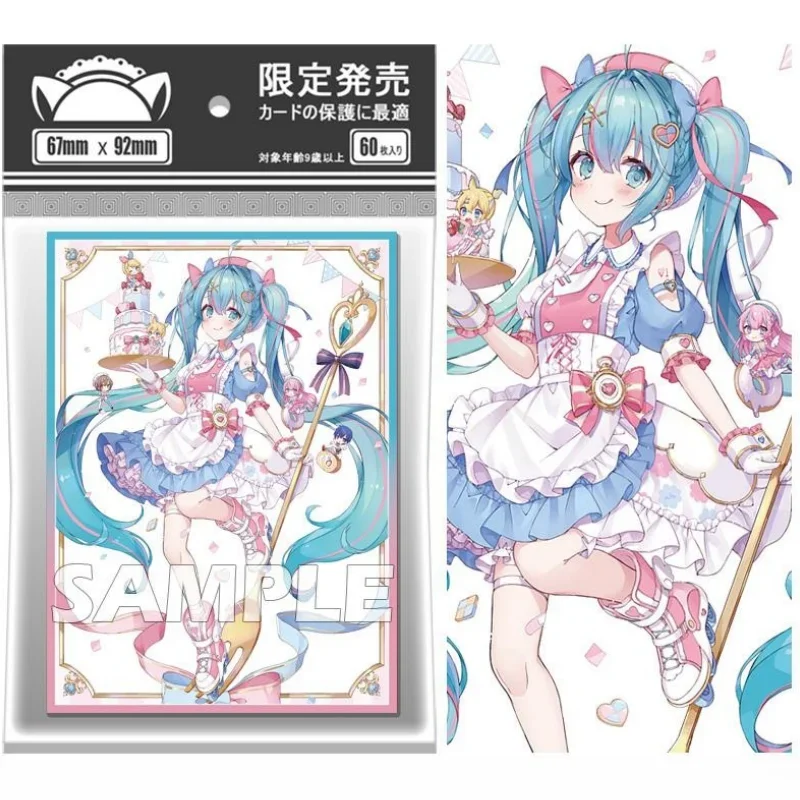 60pcs/Set Cards Sleeves Anime Hatsune Miku Birthday Only Self Made Anime Game Characters Collect Protector Album Binder DIY Toy