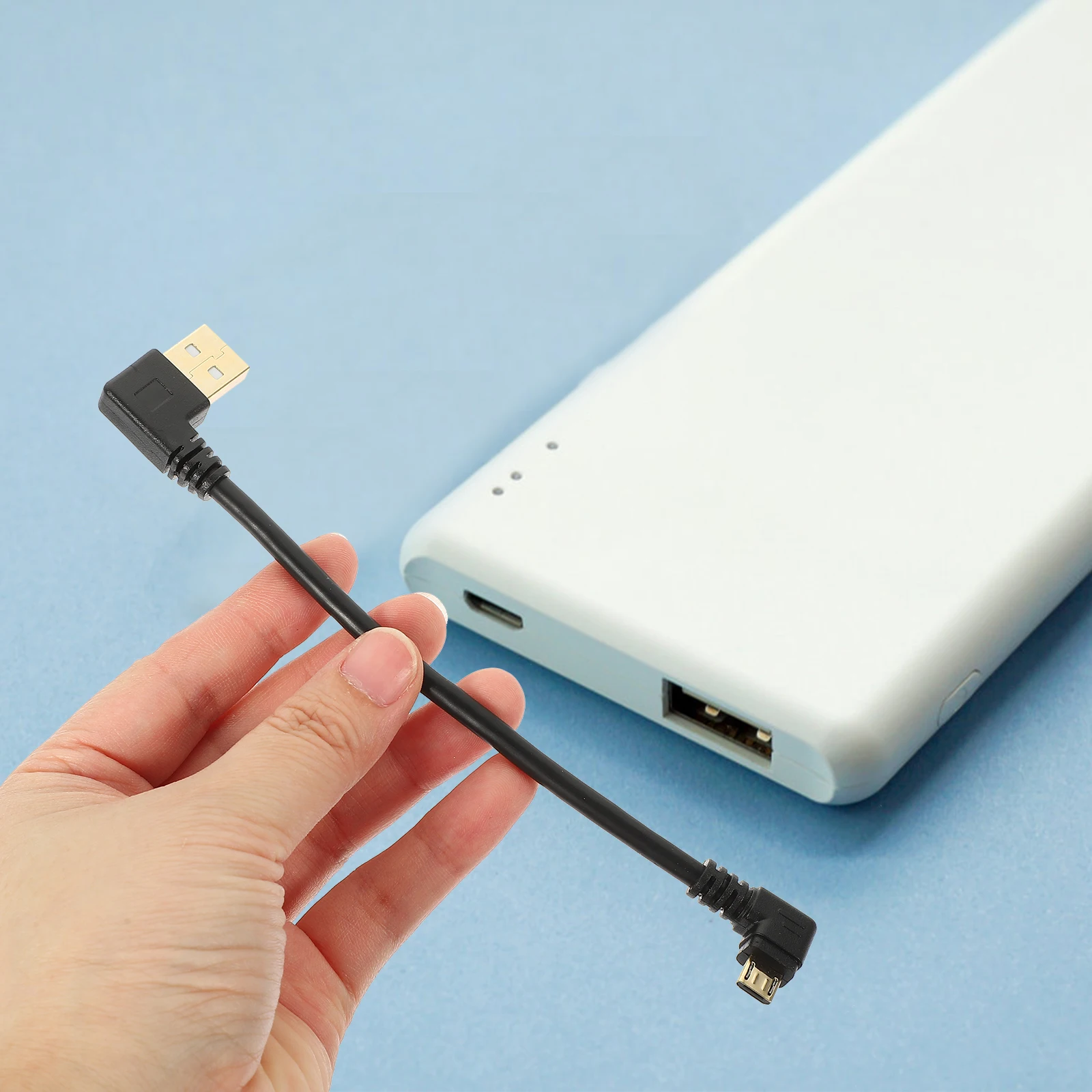 

3pcs Angled Micro Usb Charging Cable USB Cable 90 Degree Right Angle 6 Inch Short Charging Data Cord for Phone Tablet Smart