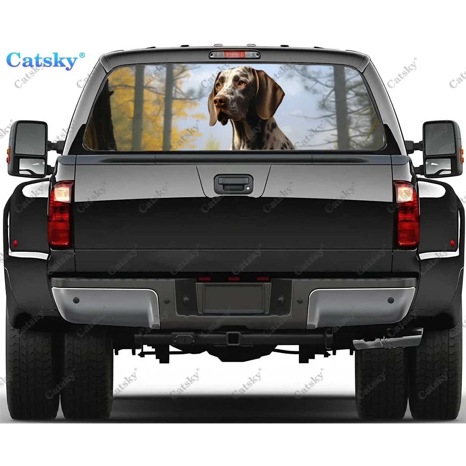 German Shorthaired Pointer Rear Window Decal Fit Pickup,Truck,Car Universal See Through Perforated Back Windows Vinyl Sticker