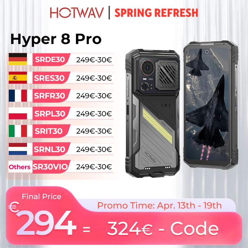 HOTWAV Hyper 8 Pro Smartphone robuste 125dB haut-parleur Lound 55W charge rapide 5G téléphone portable 12000mAh 108MP 12GB 512GB téléphone portable