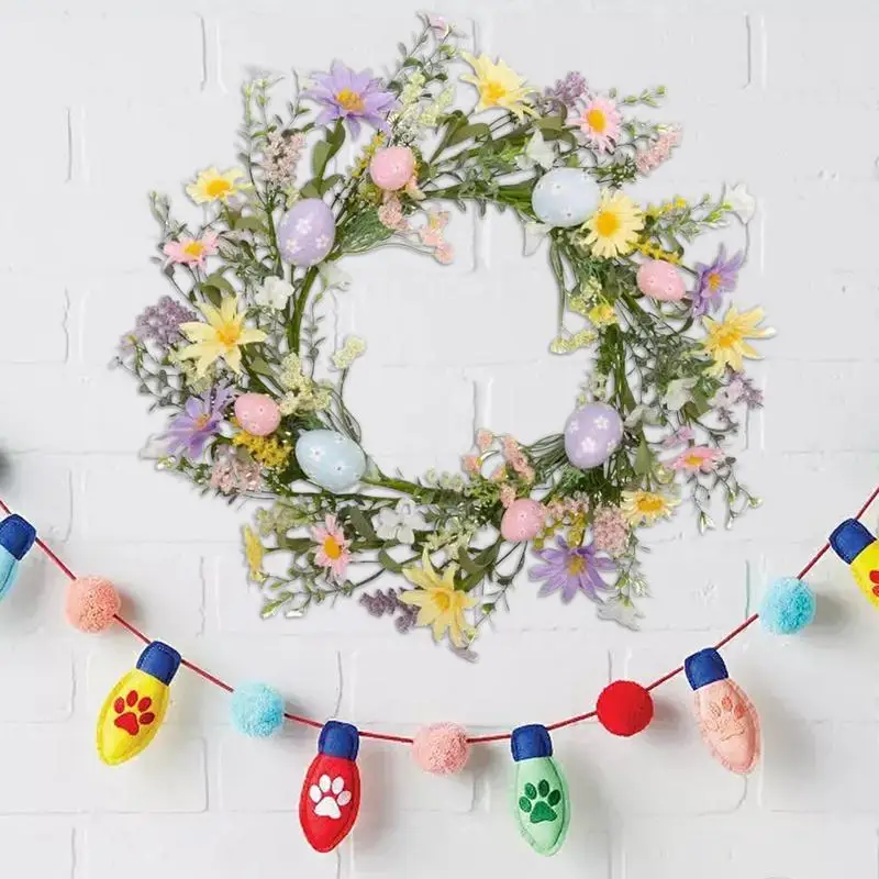 Easter Egg Wreath Artificial Spring Wreath Flower Easter Wreath Farmhouse Easter Decorations With Mixed Twigs Door Wreath For