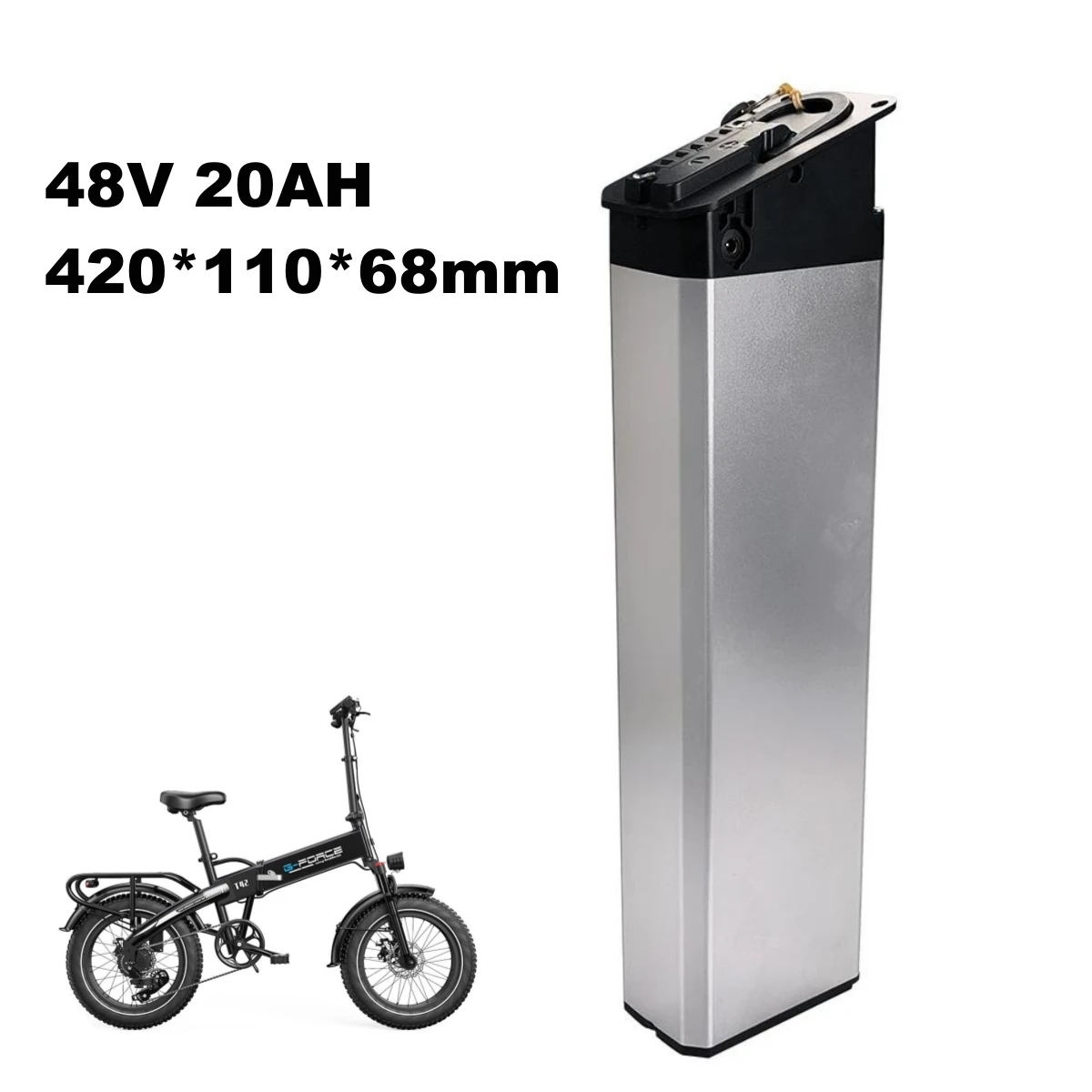 Folding Fat Tire Electric Bike G-Force T42 750W Replacement Battery Pack 48V 20Ah 960Wh Intube lithium batteries ALX-108 Battery