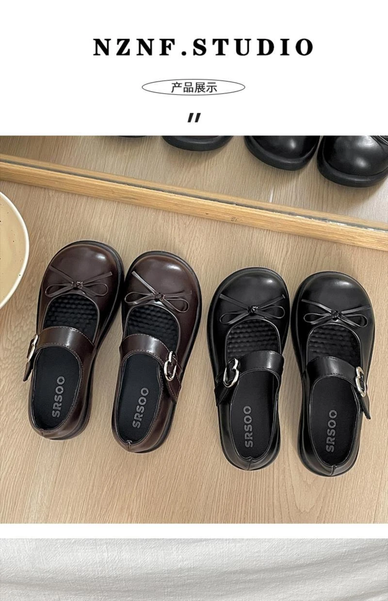 Süße Kawaii Lolita Mary Janes JK Schuhe Damen Kunstleder Kleine Schleife Herz Metallschnalle Flache Schuhe Studentinnen Flache Uniformschuhe – Detail 27